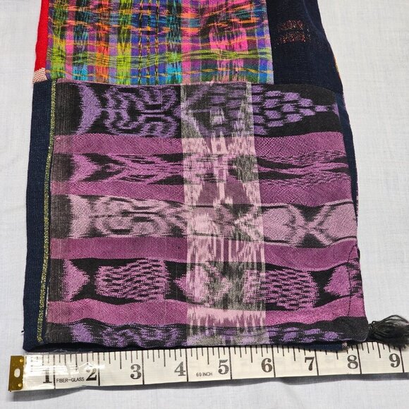 Guatemalan Boho Uniq Multicolor Multipattern Unisex Pants Woven Artsy Embroidery - Picture 12 of 15